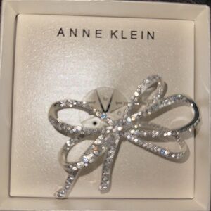 Anne Klein Silver Bow Brooch